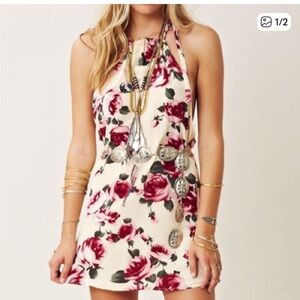 Stone Cold Fox Halter Floral Modest Dress in Garden